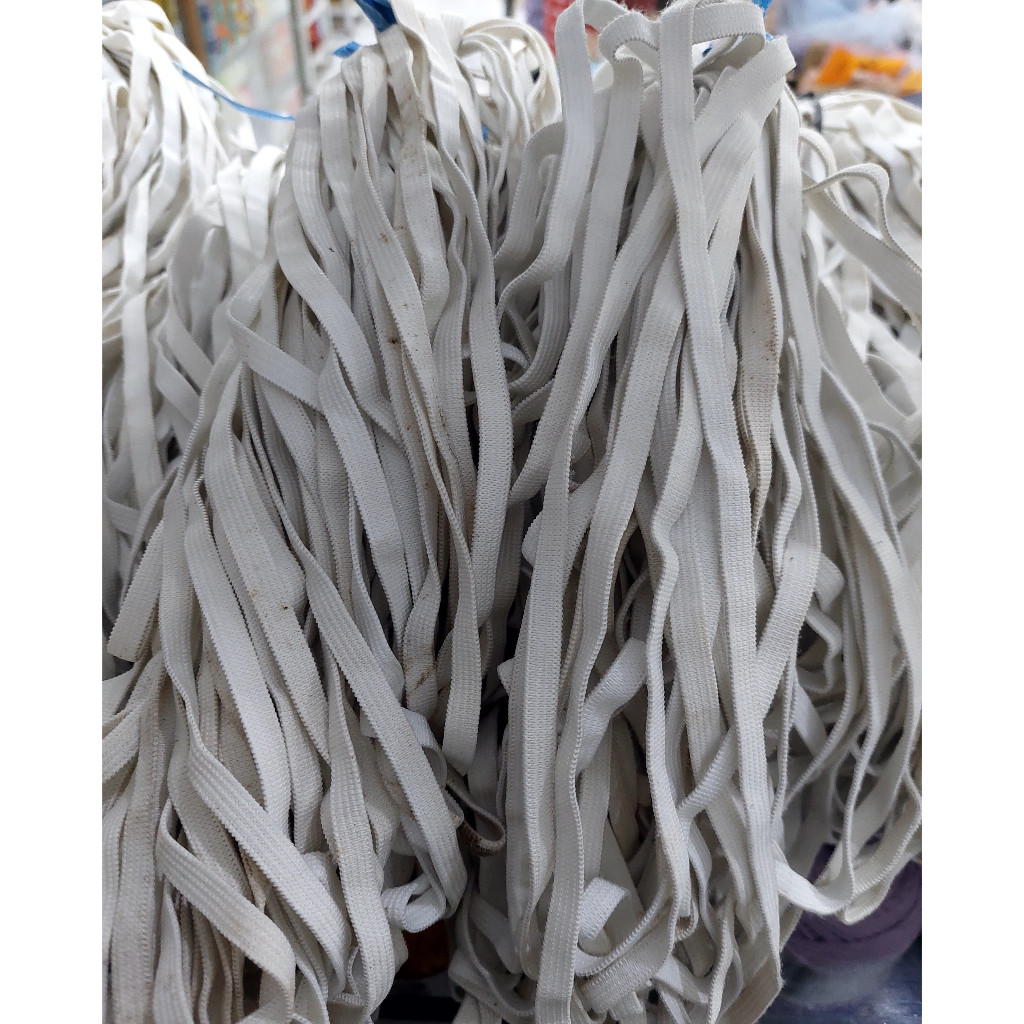 karet elastis ukuran 1 cm panjang 10 meter / karet elastis 1 cm hitam /karet elastis 1 cm putih