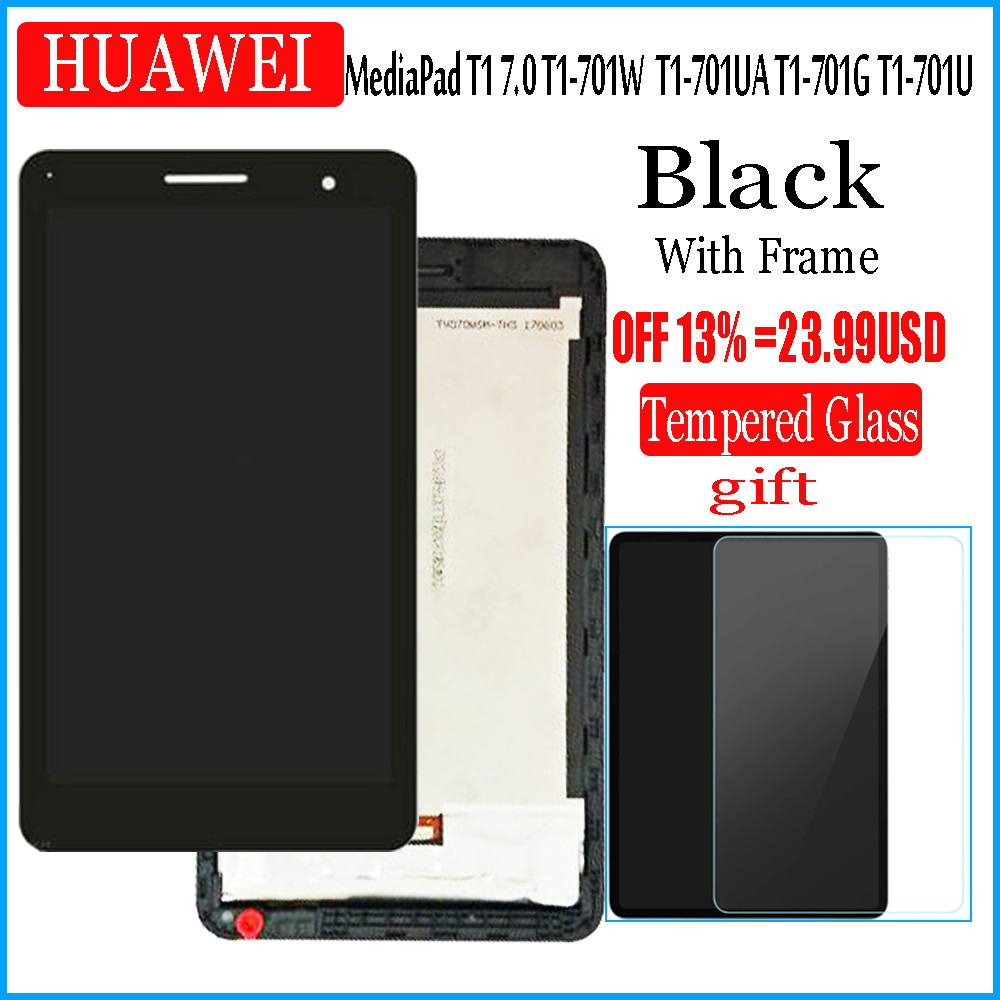 with Frame LCD splay and with Tou Screen For HUAWEI MeaPad T1 7.0 701 T1-701 701U T1-701U 701UA T1-7