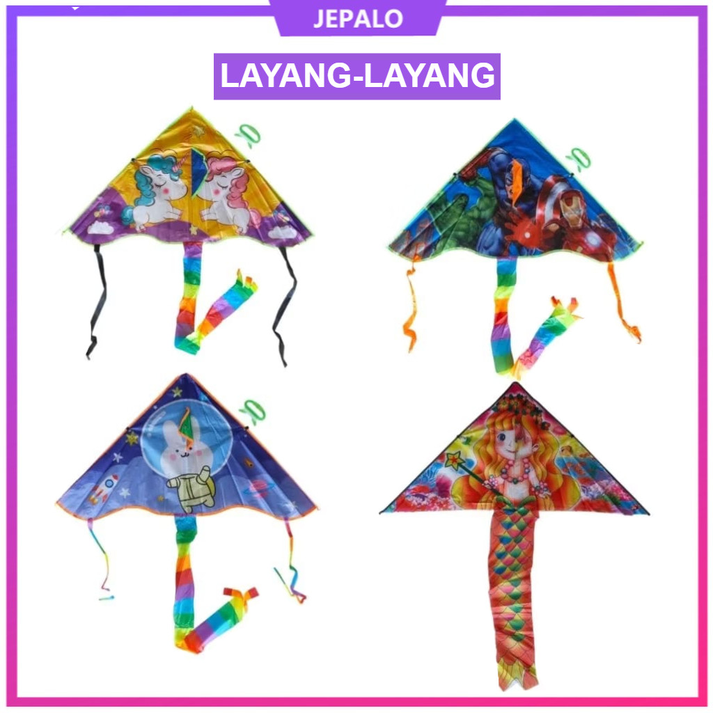 Layangan Parasut Portable Karakter /  Layangan Anak / Layangan Hias Parasut / Layangan-Layangan Kara