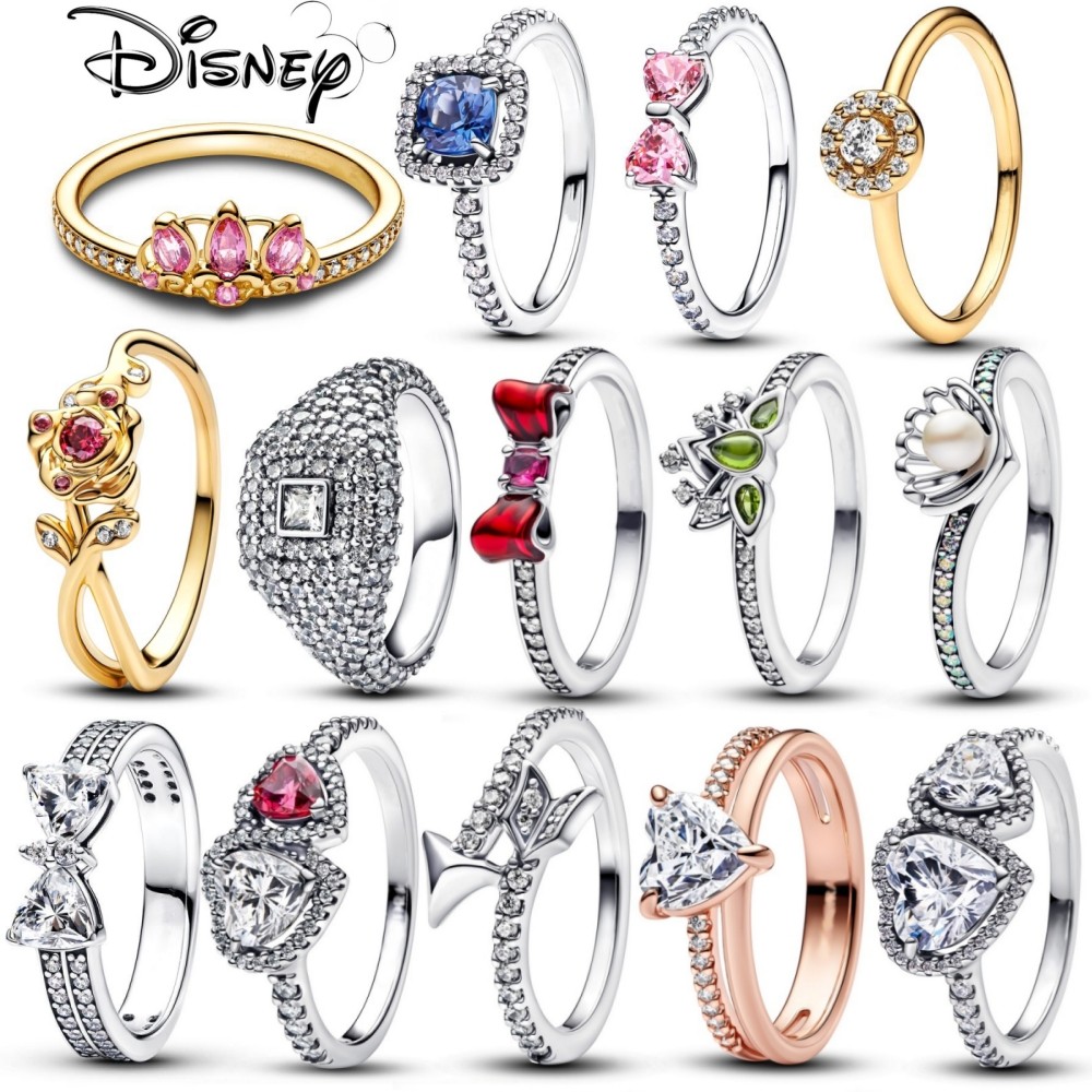 Disney Princess Tiana Tiara Ring,Disney Princess Rapunzel Tiara Ring,Fit Original Women Jewelry DIY 