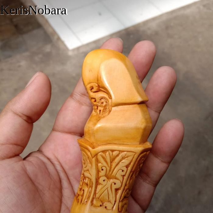 Handle Keris Deder Keris Narodo Kondo Kayu Cendana Alusan 1603R KNB2