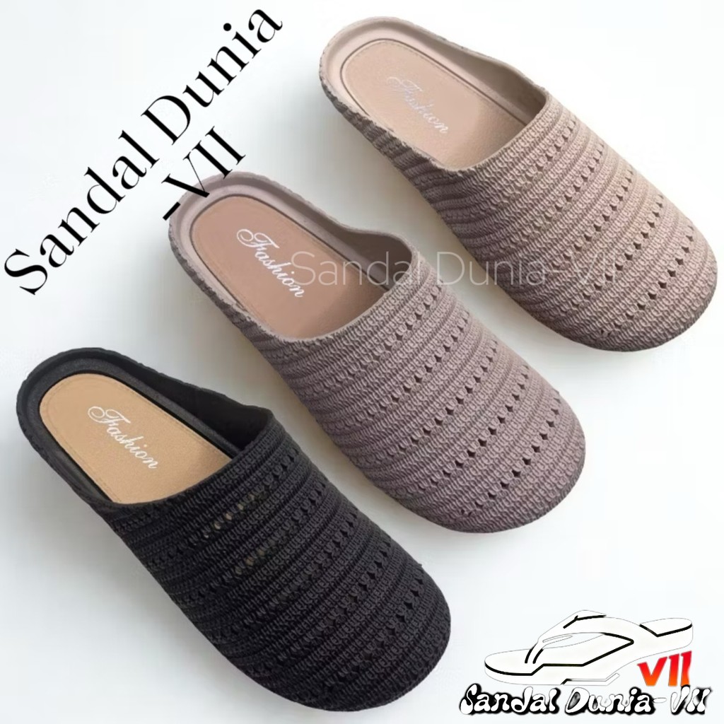 Sandal Slop Anti Slip Sendal Karet Sandal Flat Jaring Jaring