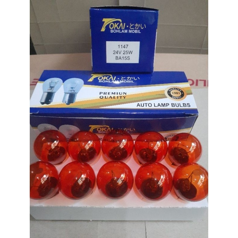 Dop Bohlam Engkel 24V Amber Tokai Lampu Sein Mobil Truk Kaki 1 1Pcs