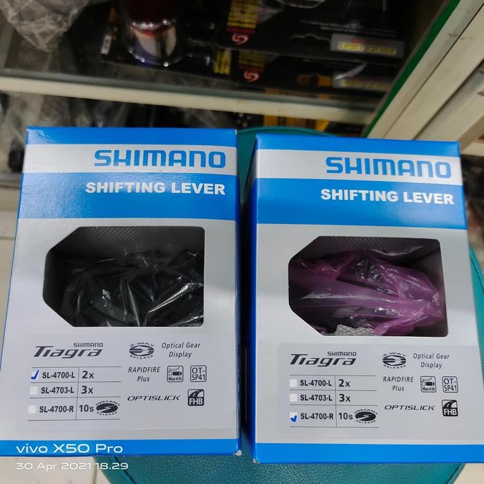 Shifter Shimano Tiagra SL-4700 2 x 10 Speed Flat Bar Tiagra 4700 Original dus - 2 x 10 sepasang