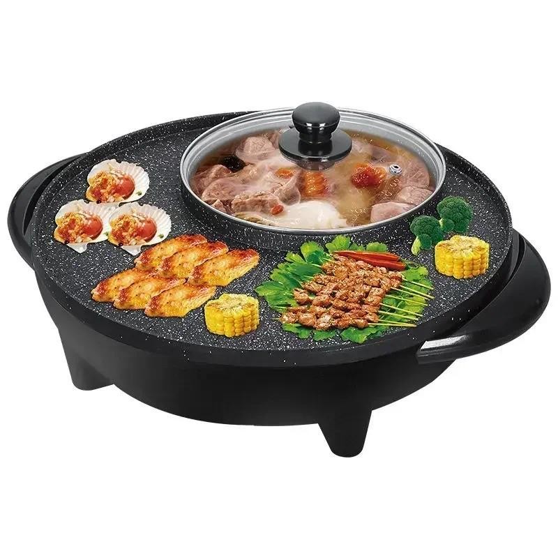 110v gauge stone multifunctional shabu shabu integrated pot electric hot pot electric grill househol