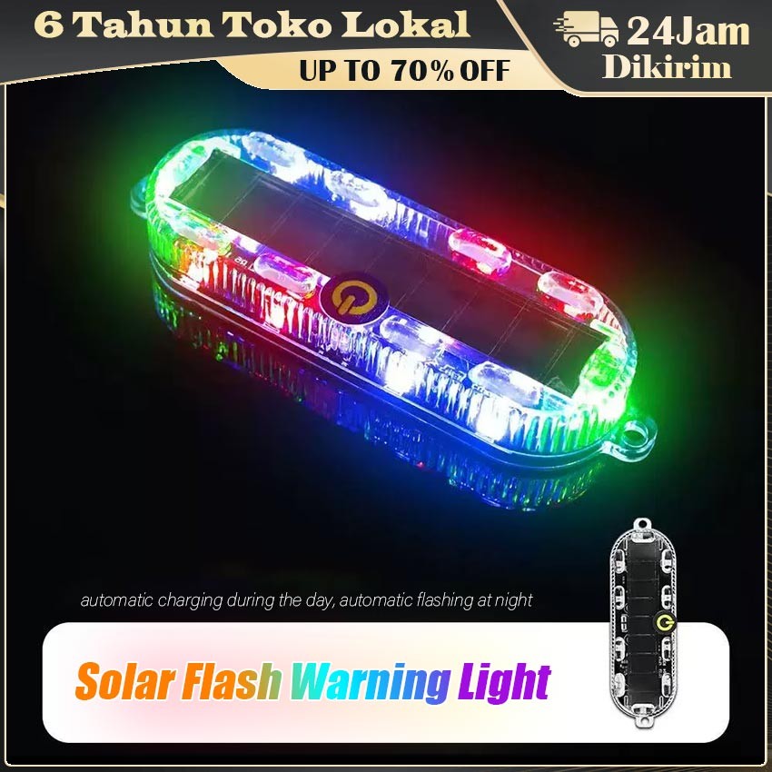 Lampu Strobo Motor Tenaga Surya / Lampu Peringatan Solar Panel Otomatis / Lampu Darurat Mini Berwarn