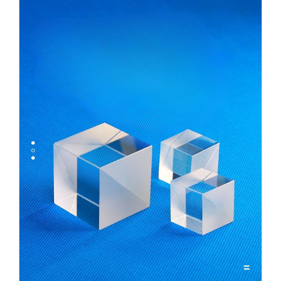 Optical Glass Splitter Prism Semi-Reflective Semi-Transparent Cubic Prism Plus Antireflective Film F