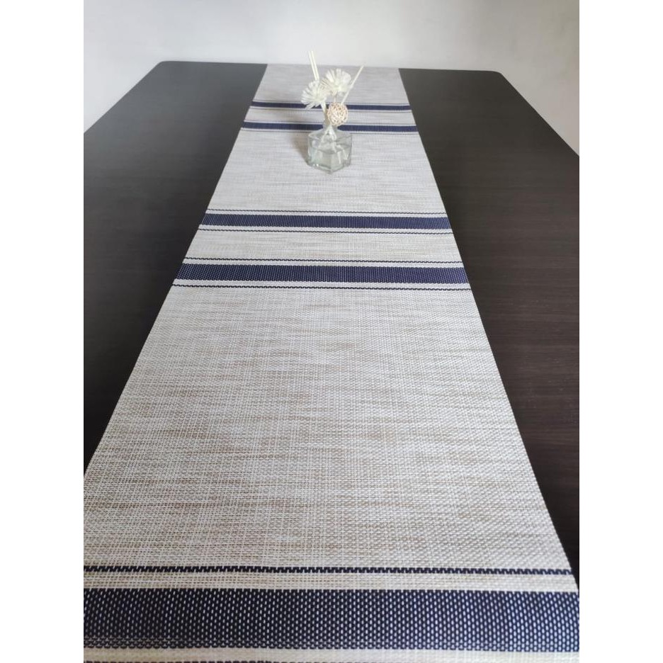 Taplak Meja Makan Panjang / Table Runner PVC - Navy 30x135