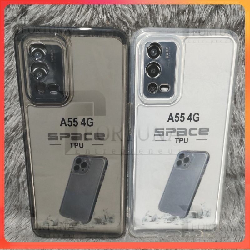 GROSIR COD casing Case SoftCase Casing OPPO A55 4G  Silikon Casing Bening Transparan TPU SPACE Pelin