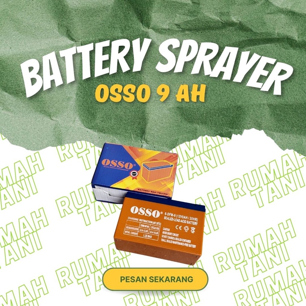 aki osso 12v 9ah sprayer elektrik original