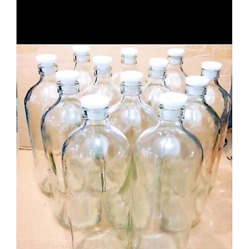 botol kaca bensin/botol jamu 1000ml/1L