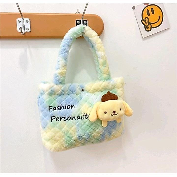 TAS BULU PELANGI KARAKTER SANRIO TAS BULU PELANGI CINAMOROLL TAS BULU PELANGI TAS BULU KUROMI TAS AN