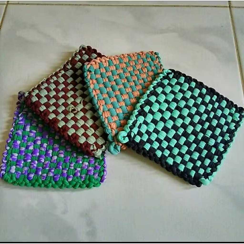 Exclusive Lap Cempal Dapur Anti Panas Tebal Anyaman Lucu