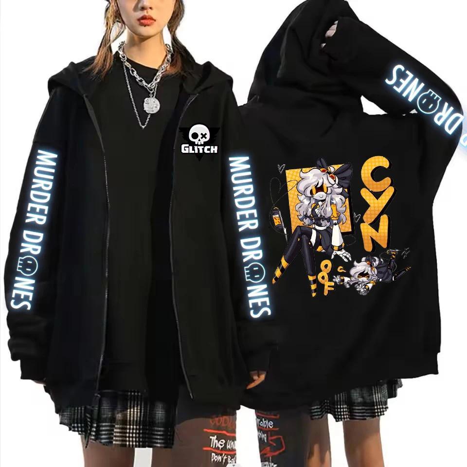 Anime Murder Drones Pattern Zipper Hoodie Fashion Casual Fleece Unisex Zipper Jacket