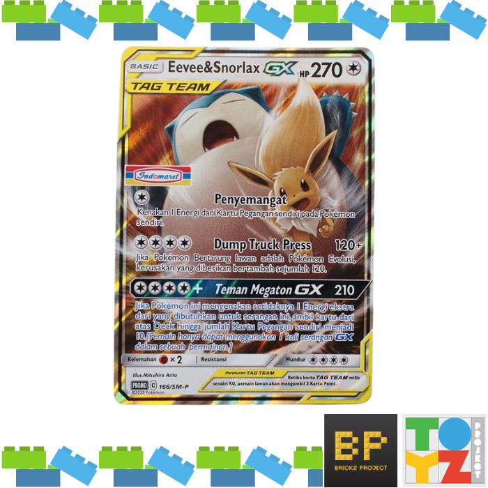 Kartu Pokemon Promo Indomaret Eevee & Snorlax GX 166/SM-P - Pokemon TCG Indonesia