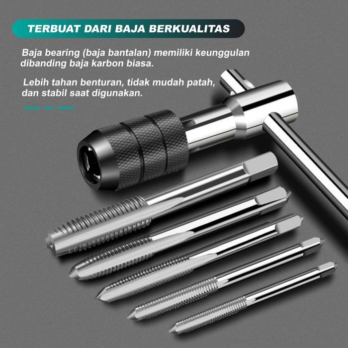 ASTEEL Tap Die Set Alat Snai dan Tap Ulir Dart Mur Baut Alat Senai - Tap Senai - Tap and die set - T