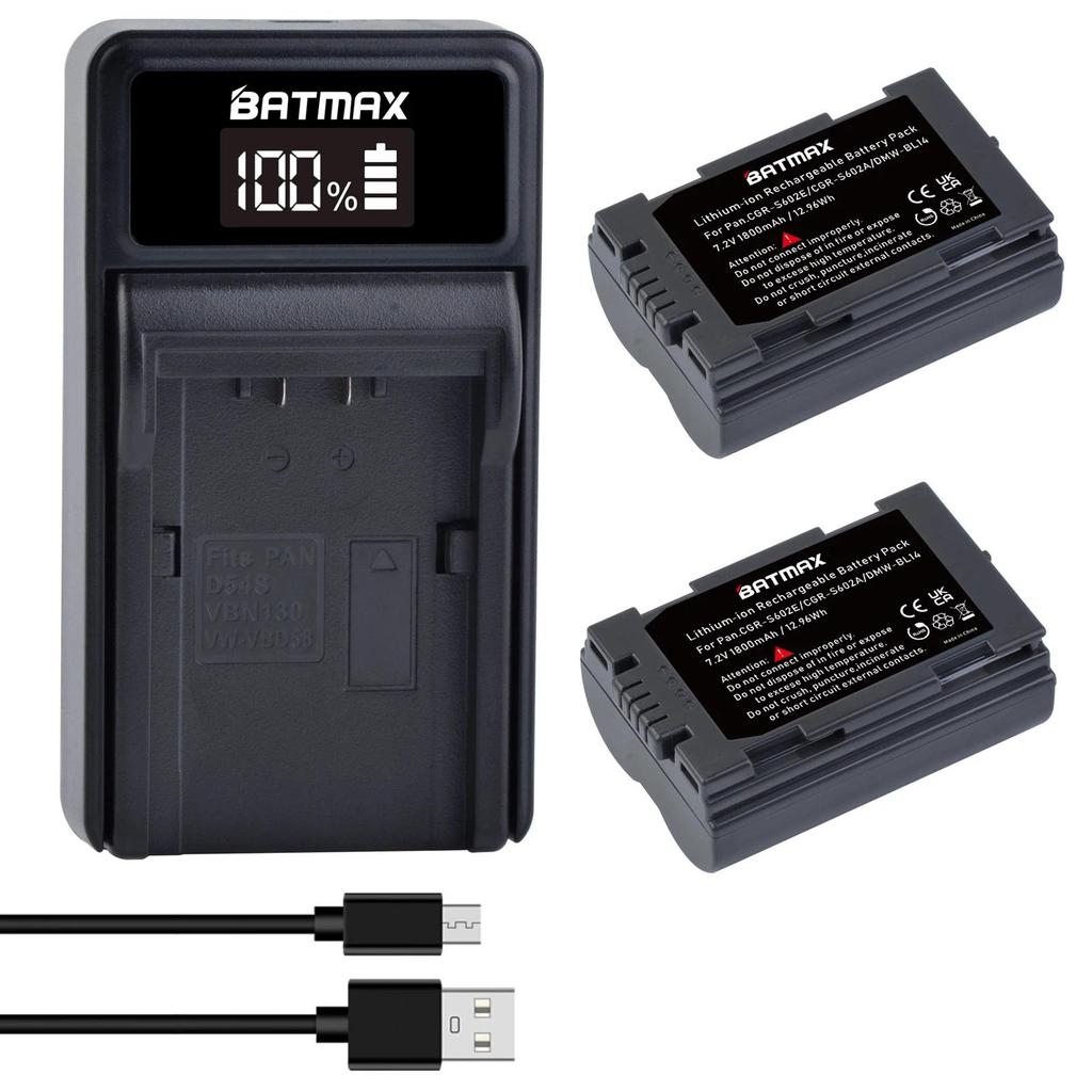 1800mAh CGRS602 S602 CGR S602E Battery and LED USB Charger for Panasonic DMCL1 DMCLC40 DMCLC5 Leica 