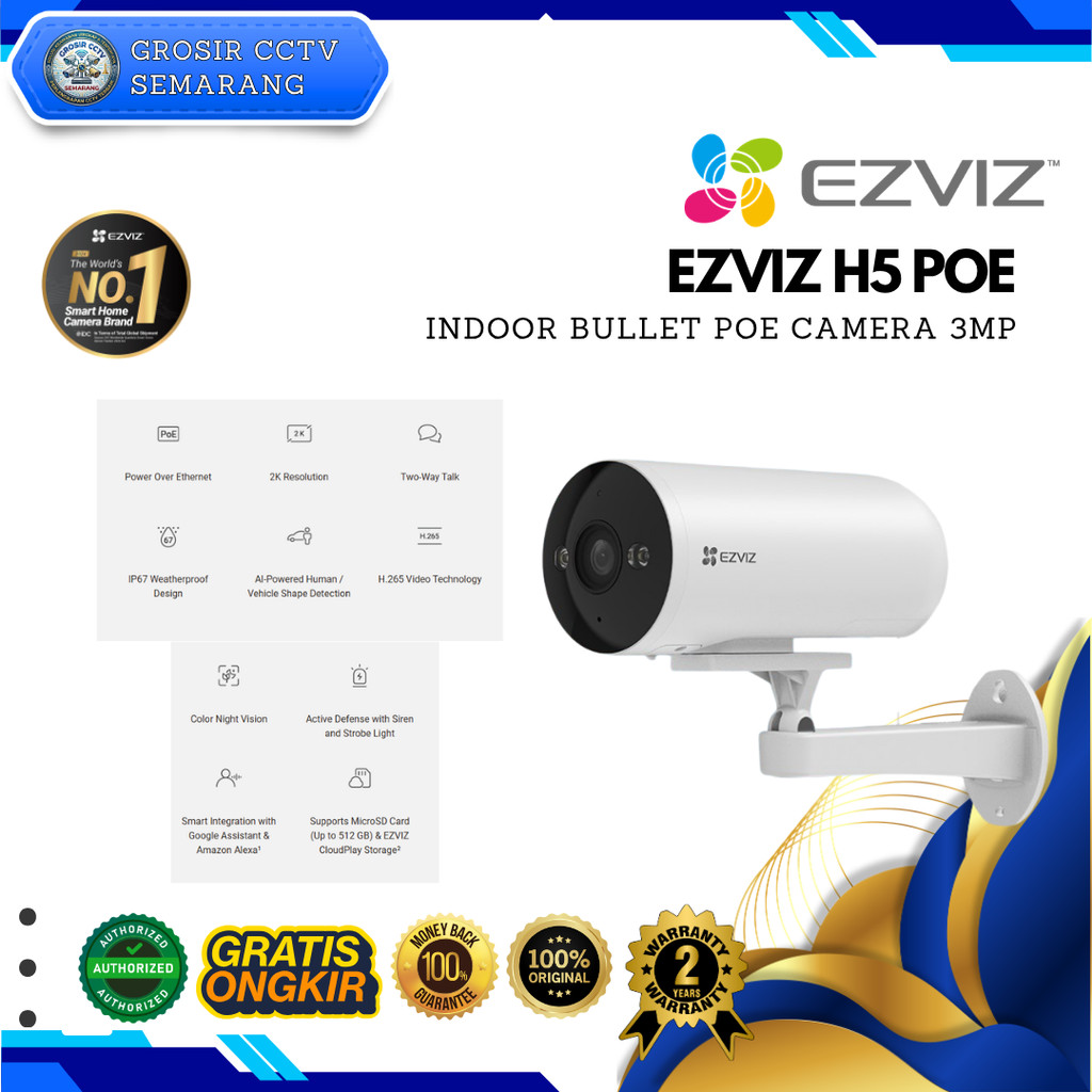 EZVIZ H5 POE 3MP Smart Poe Security Camera