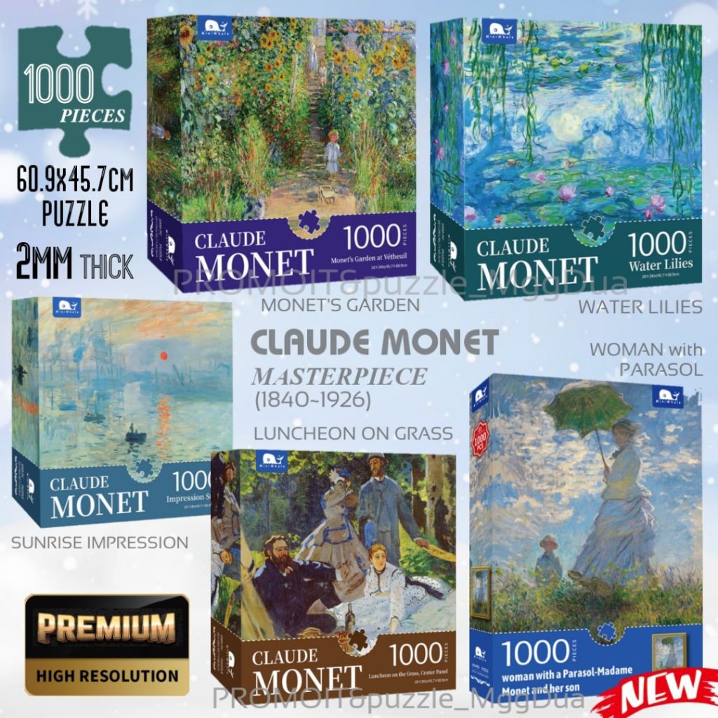 (Neverland-) PREMIUM  PUZZLE 1000~1100pcs World Famous Paintings | 500/1000pcs | MONET | VAN GOGH | 