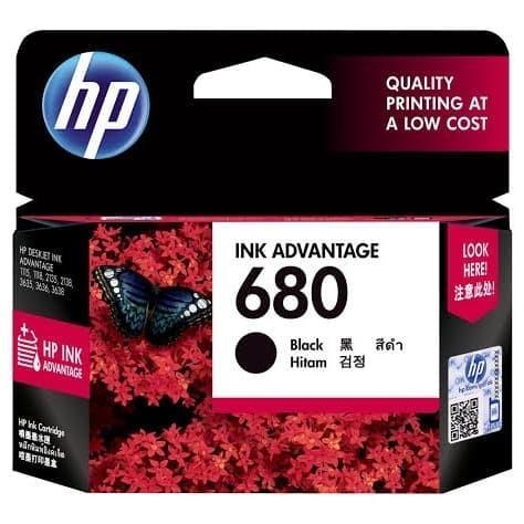 Tinta HP680 Black HP 680 680B HP680Black HP680B Hitam Original Ink Advantage Cartridge