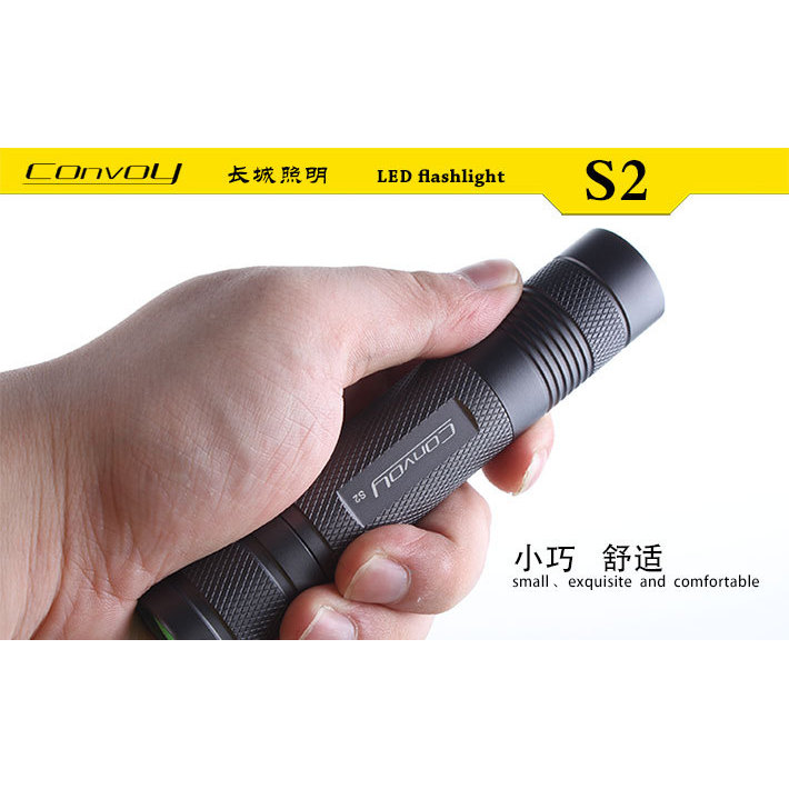 Convoy S2  XM-L2 U2-1A AMC7135*3  2-Group 3/5-Mode EDC LED Flashlight