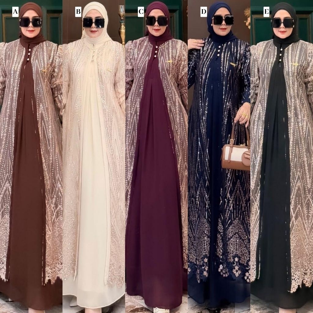 MAHARAYA Dress Pesta BY BAHIRA Series Gamis Set Hijab by Bahira Hannafi RUMAH GAMIS SURABAYA