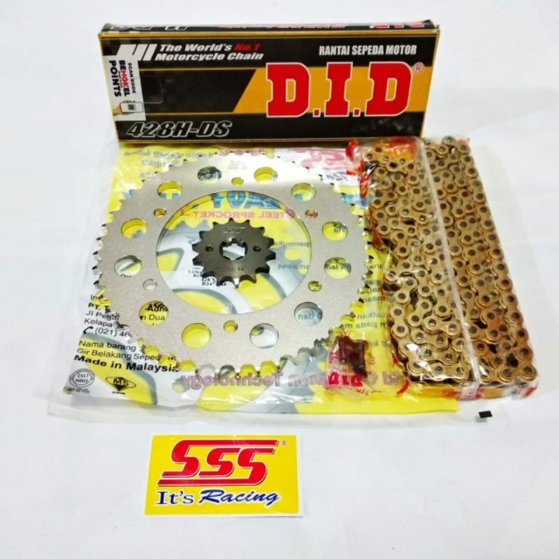 Gear Set SSS R15 V3 V4 / XSR / Vixion R + Rantai DID HDS Gold 140 L