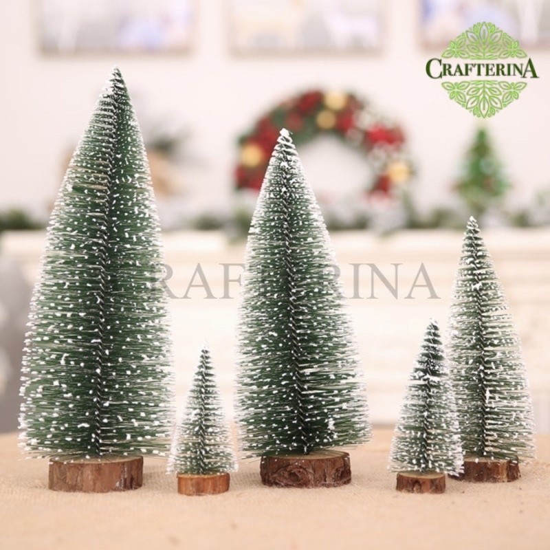 Pohon Natal Mini / Miniatur Pohon Natal Kecil / Snow Powder Christmas / Mini Christmas Tree Ukuran 8