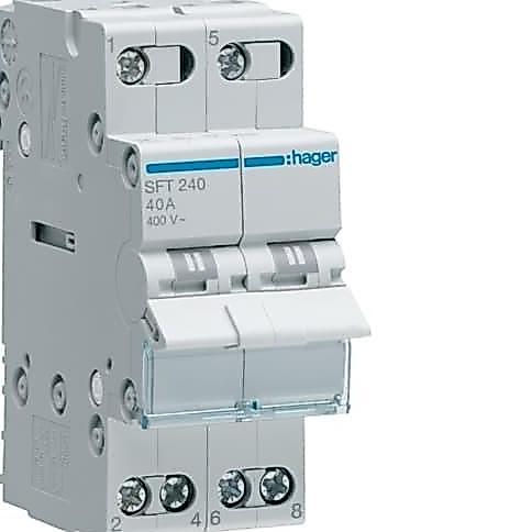 Promo HAGER MCB COS CHANGE OVER SWITCH 2P 40A SFT-240 (SNI) ORIGINAL LISTRIK PLN ke GENSET 2 Pole SF
