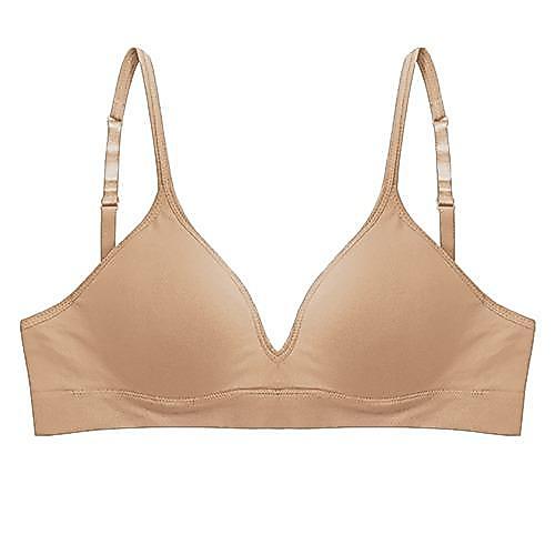 Bra Seamless Wireless Tanpa Kawat Cup B dan C Warna Cokelat Ukuran 38B/085B