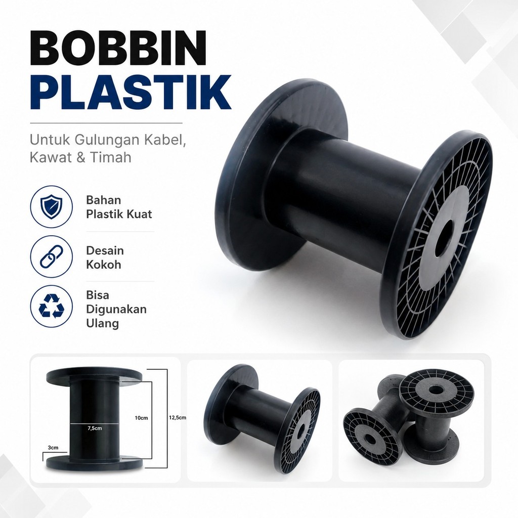 Bobin Rol Kawat Plastik Penggulung Kabel Roll Timah Klosan Tempat Gulungan Kabel Serbaguna