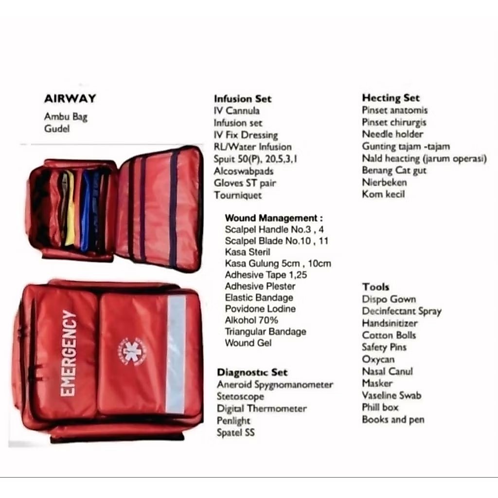 Tas Emergency Kit ( Emergency First Aid Kit ) Responder Bag Plus Isi