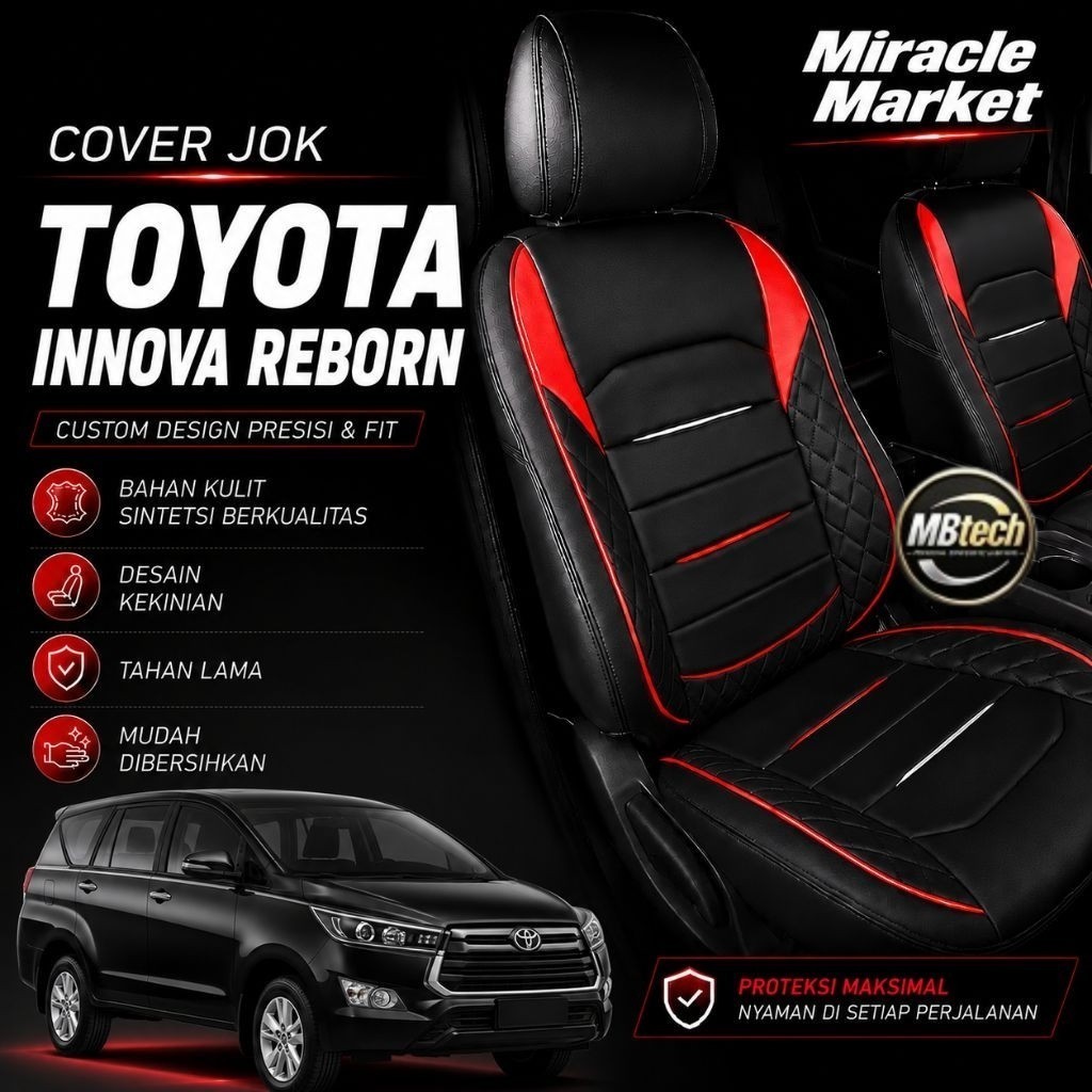 [MbTech] Sarung Jok  Innova Reborn All tipe  Cover Mobil Custom 3 Baris || Premium  Berkualitas