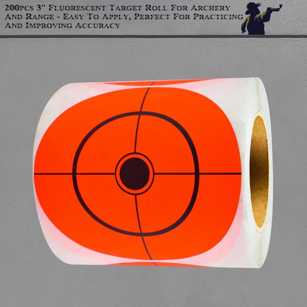 200Pcs Stiker Target Merah Hitam 3 inci untuk Latihan Menembak, Stiker Target Menembak, Stiker Perle