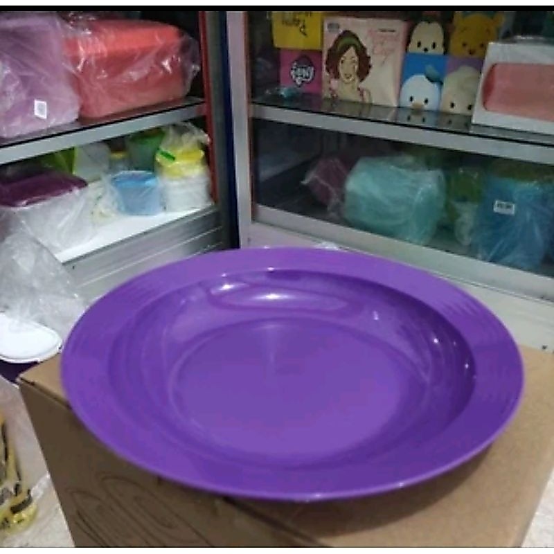 Piring makan large familia / Large deep tupperware eceran ungu 1 pcs