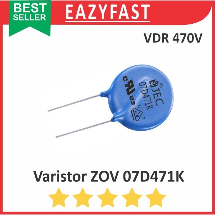 Varistor ZOV 07D471K 07D471 Voltage Dependent Resitor Anti Petir Spike Noise Tegangan Listrik PLN AC