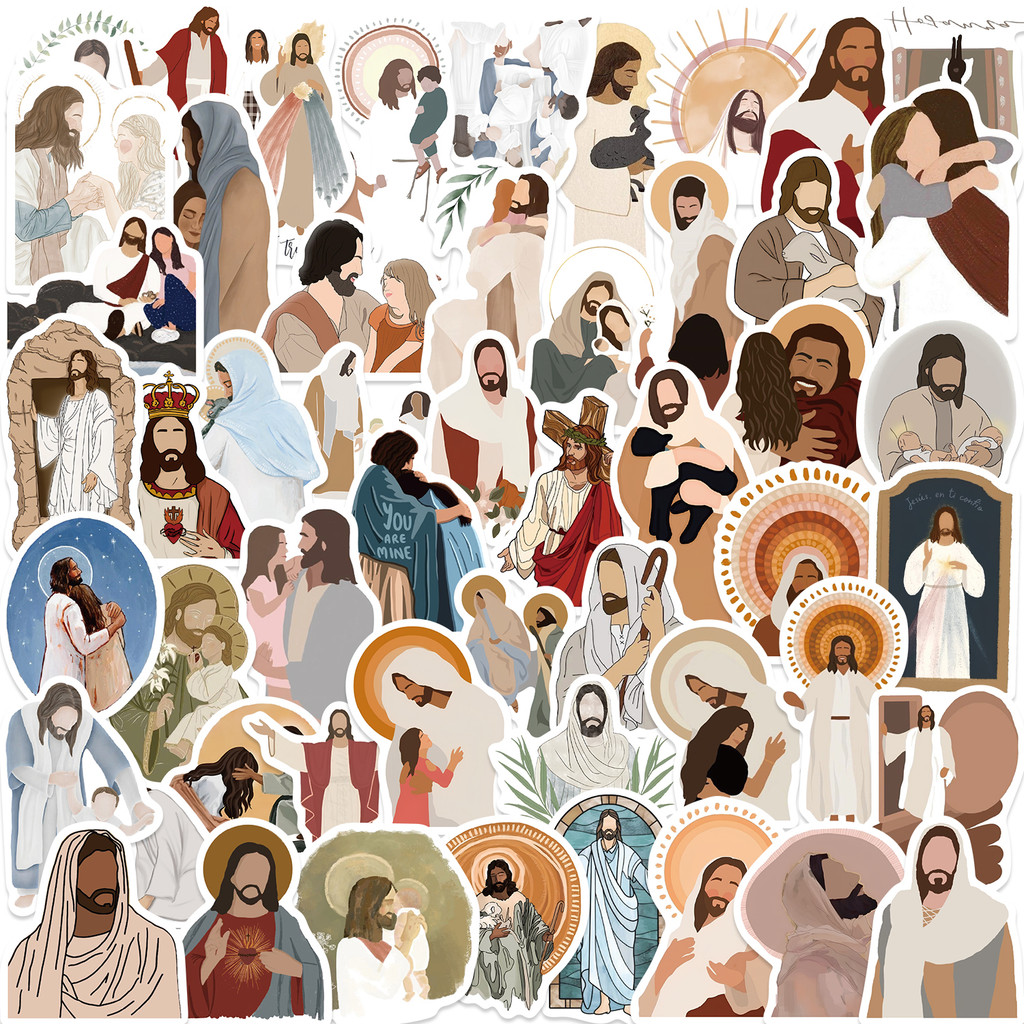 

52PCS Jesus Stickers Aesthetic Christian Decals for Laptop Phone Case Planner Journal Notebook Water Bottle Sticker