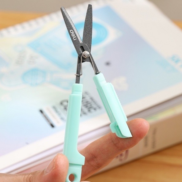 

Gunting Portabel / Portable Scissor Deli CZ506 design Lucu Dengan Besi Teflon