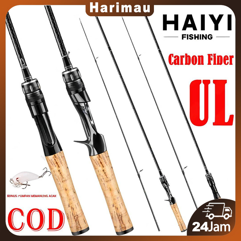 Joran UL carbon 168M/1.8M/1.98M lentur 3-6Lbs carbon padat/Joran ultralight UL Ajiro sakura 3-6lb fi