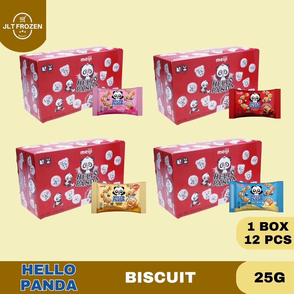 

Hello Panda 25g - 1 BOX / 12 PCS / Hello Panda Biskuit / Choco / Strawberry / MilK / Caramel / 25g / Meiji