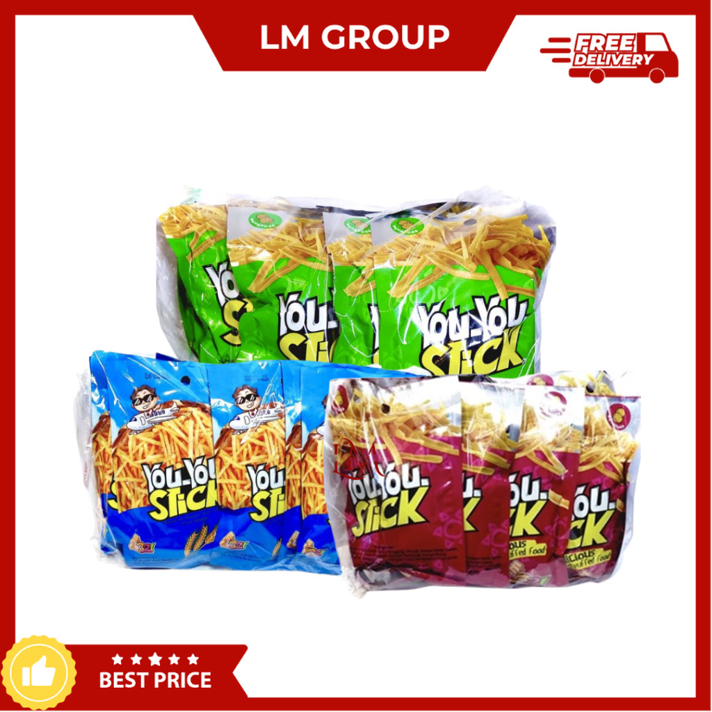 

[10 PACK GRATIS 1] You You Stick Potato isi 10 pcs x 20gr Cemilan Makanan Ringan LM Snack Grosir