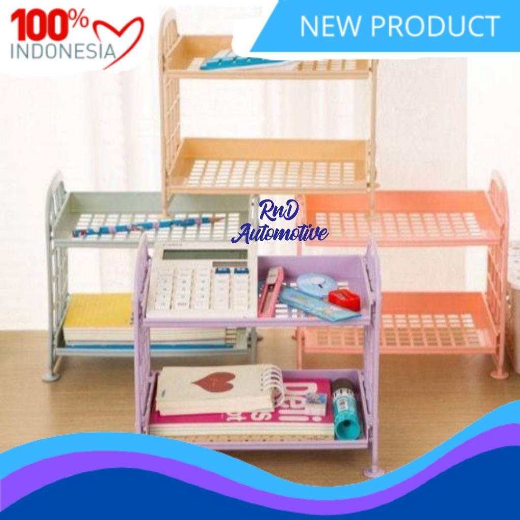 Rak Kosmetik Tingkat / Rak Meja Serbaguna / Rak 2 Susun / Rak Susun Plastik 2 Tingkat / Multifungsi