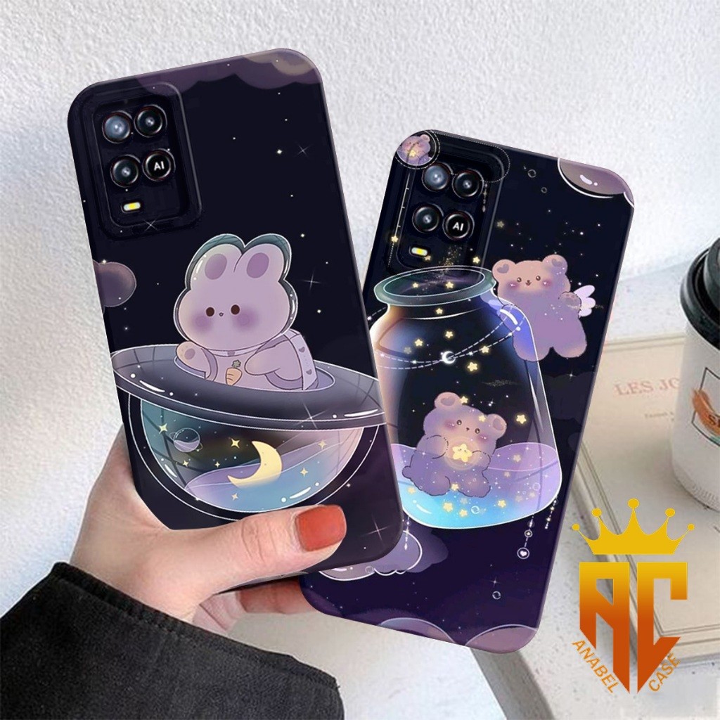 CASE OPPO A54/ OPPO A55 Motif Purple Aesthetic Bear - Case Oppo - Case purple Bear - case kekinian -