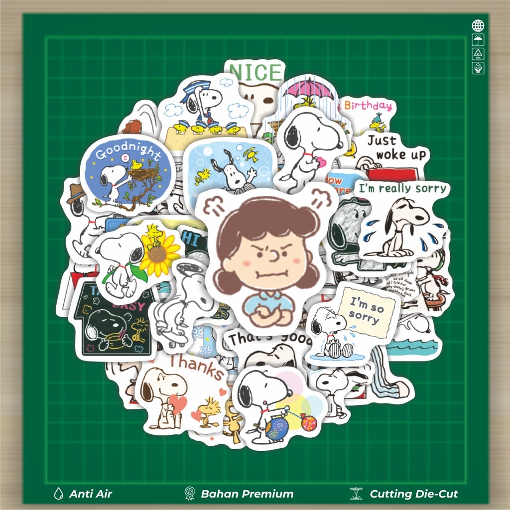 

HOT 50 PCS STIKER Stiker Kartun Snoopy V35 Stiker Fashion Cars Decal Dingin Kartu Album Custom Vinyl Anti Air- Sticker Aesthetic Buku Journal Koper Casing HP Tablet Laptop Helm Motor Botol Minum