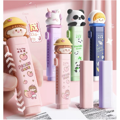 

Push Eraser/Penghapus Mekanik / Hapusan Mekanik Warna Lucu Tidak Meninggalkan Serpihan / Sliding Eraser / Push Eraser / Eraser