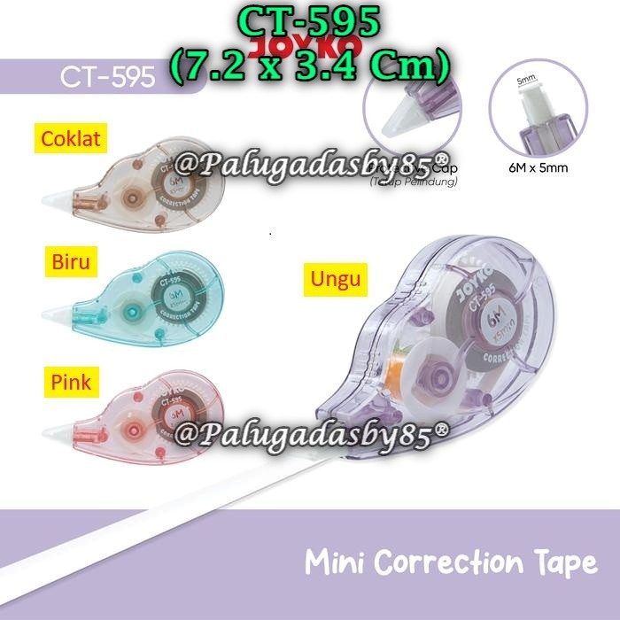 

(1 Pak/24) Correction Tape JOYKO CT-595 6 Meter / Pita Koreksi Mini Correction Tape CT-595 (Pak/24)