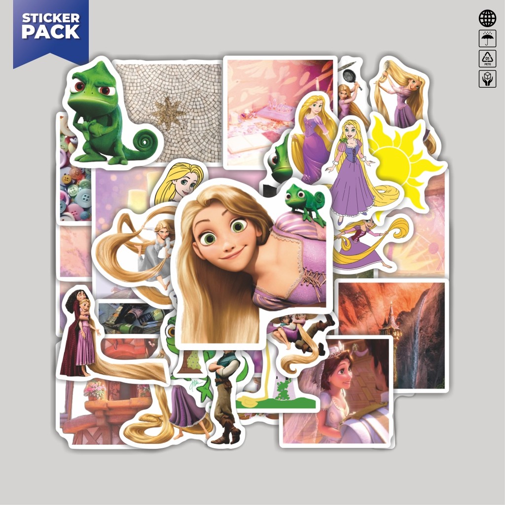 

[100PCS]Stiker Pack Stiker Kartun Rapunzel V1 Aesthetic Vinyl Anti Air Dekorasi Sticker Laptop Buku Journal Koper Helm Casing HP Gitar Helm Skateboard