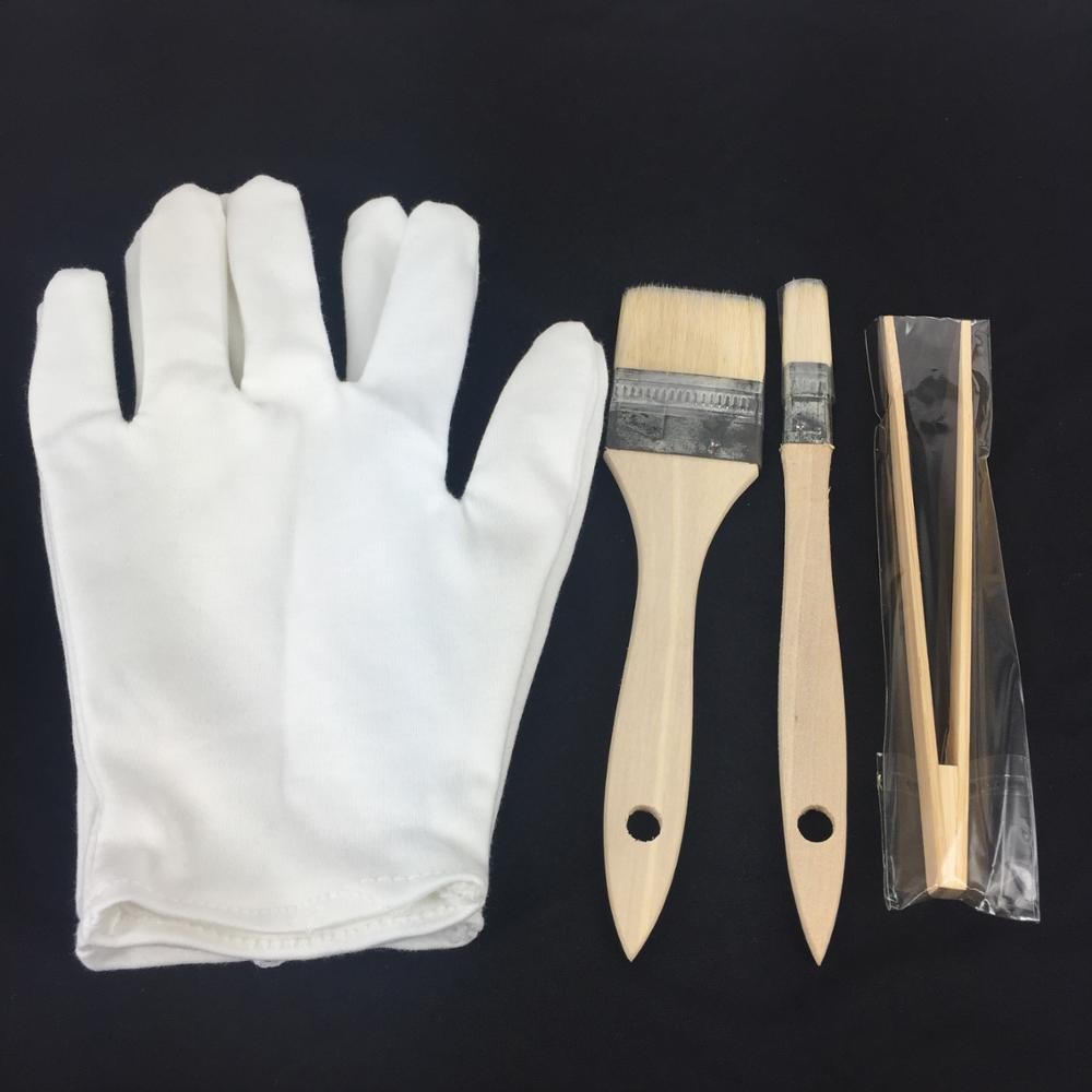 

Wool brush and cotton gloves and bamboo clip for gilding leaf 100% Anti static 4 pieces per set free shipping