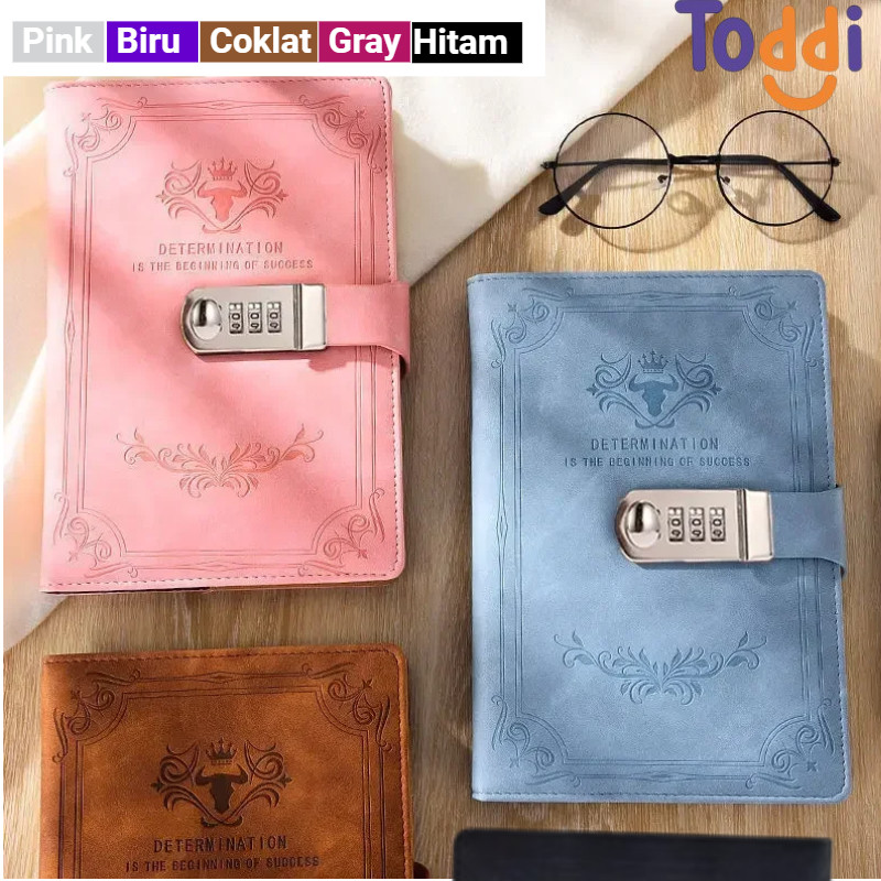 

Toddi Buku Catatan A5 200 Halaman Password Lock Leather Determination Halaman Grid - COD
