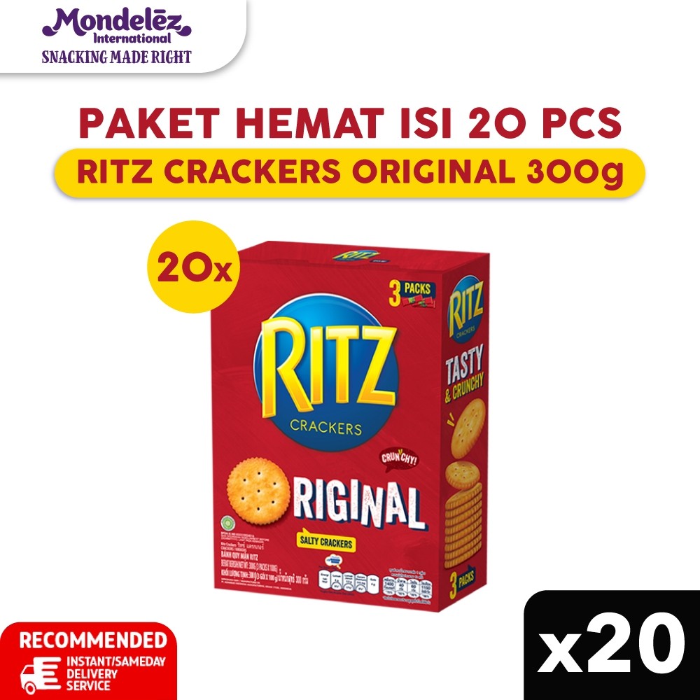 

Ritz Biskuit Original 300g. Biskuit Gurih dan Renyah favorut keluarga x 20 (Family Pack)